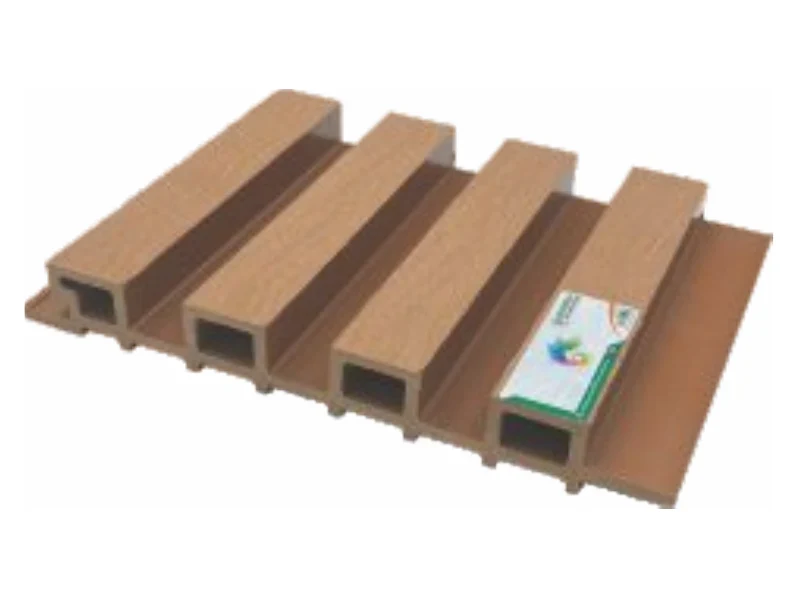 Green Plastwood exterior louver panel in Teak