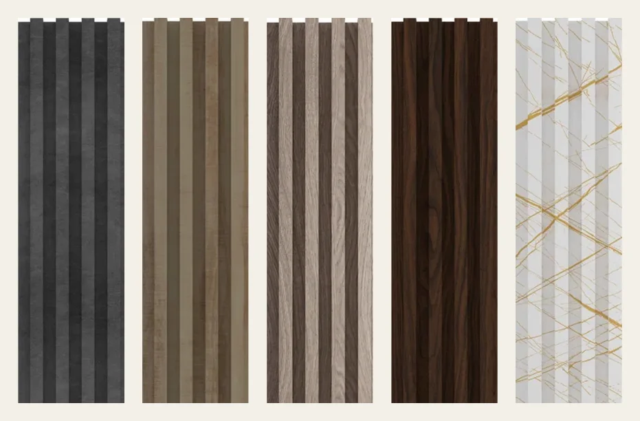 Green Plastwood 24 mm louver panels in five designs