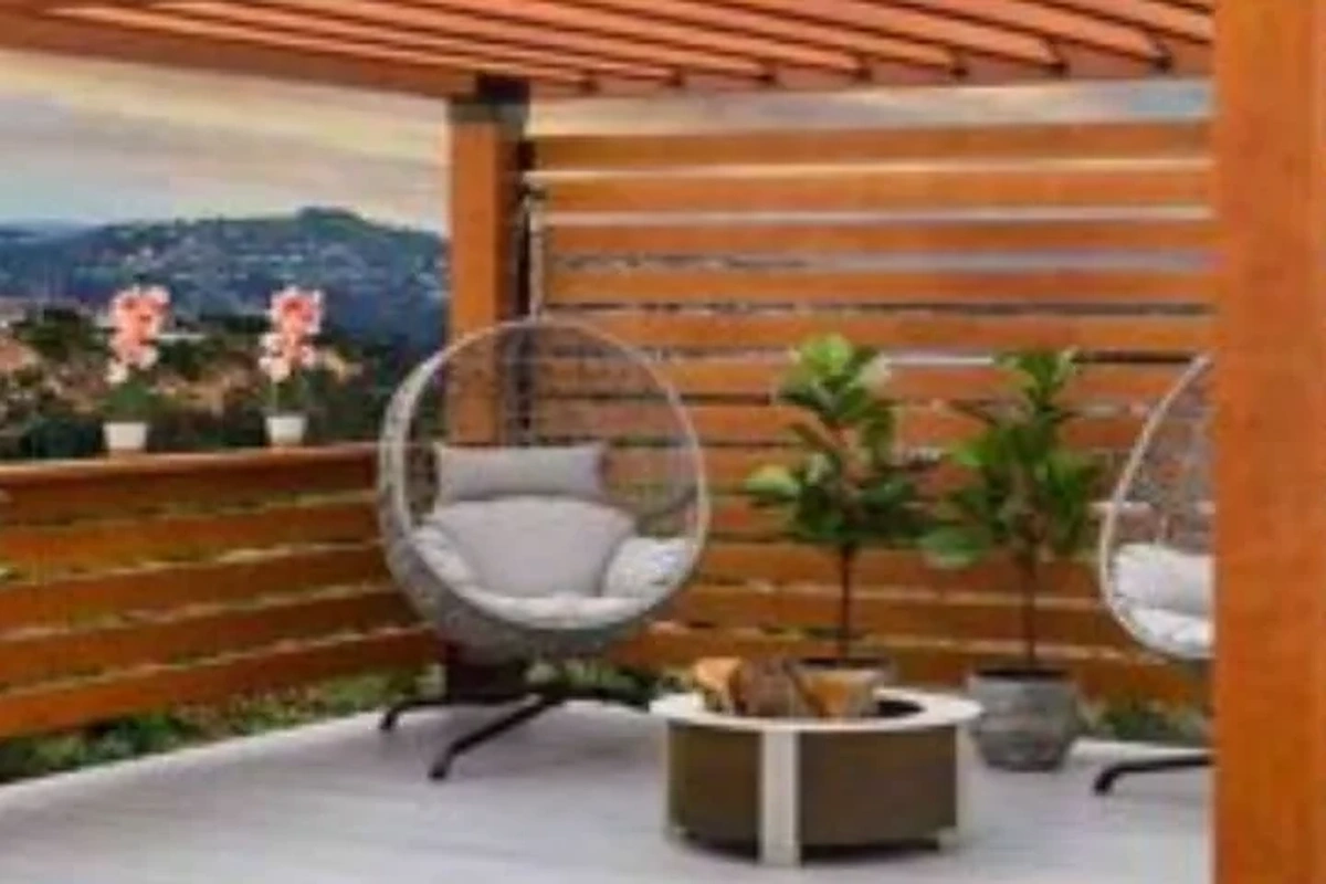 WPC pergola on a terrace