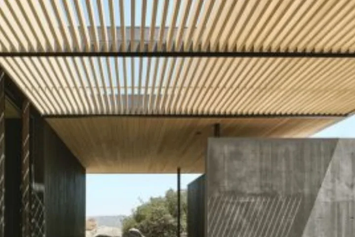 WPC rafters shading a terrace
