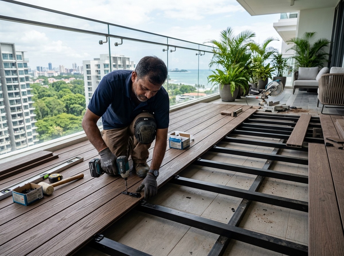 How to install outdoor WPC deck flooring and DIY deck tiles